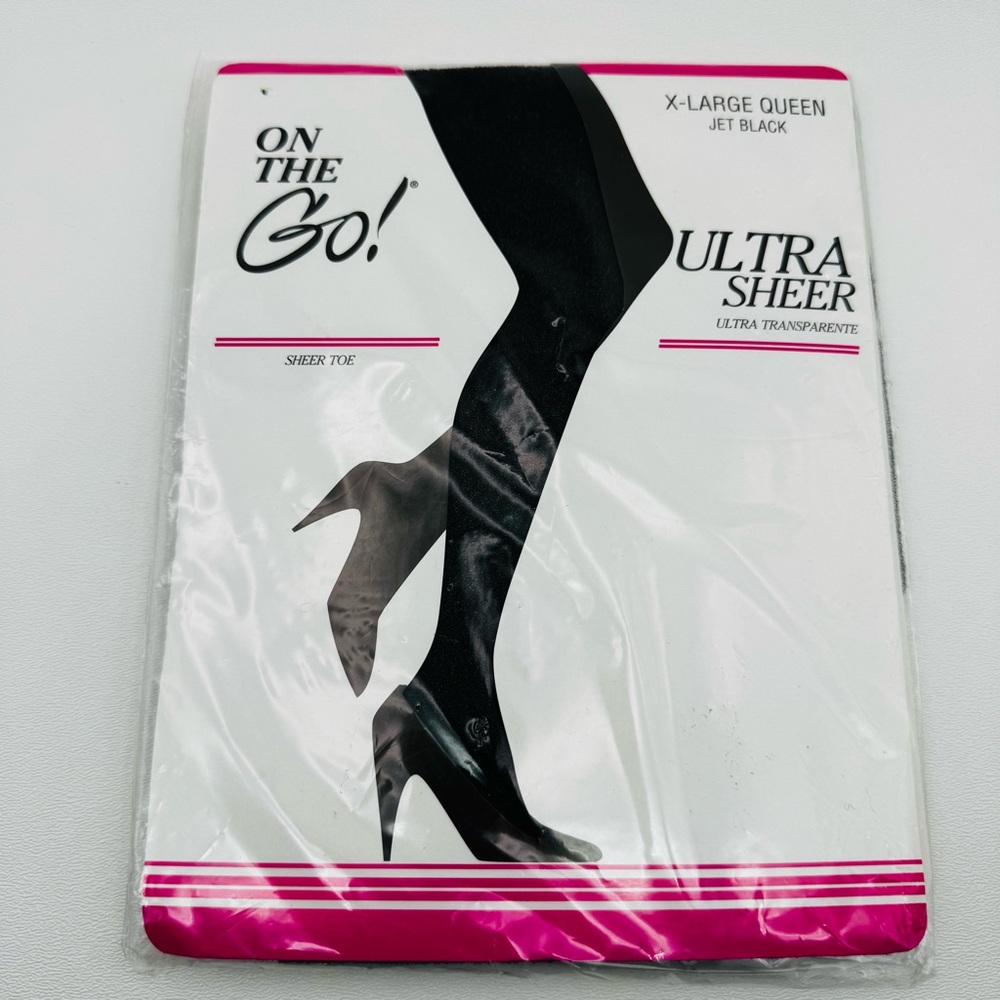 🟢5/$20 Ultra Sheer Black Pantyhose Tights XL Queen Plus Size Stockings Nylons